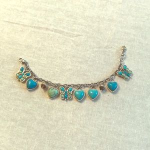 Brighton 8 inch turquoise charm bracelet.